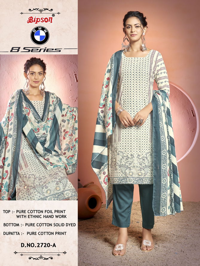 BMW 8 Series 2720 By Bipson Foil Printed Cotton Dress Material Wholesale Shop In Surat